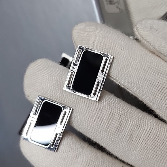 Cufflinks set of 3 Unbranded black Enamel - Picture 7 of 8